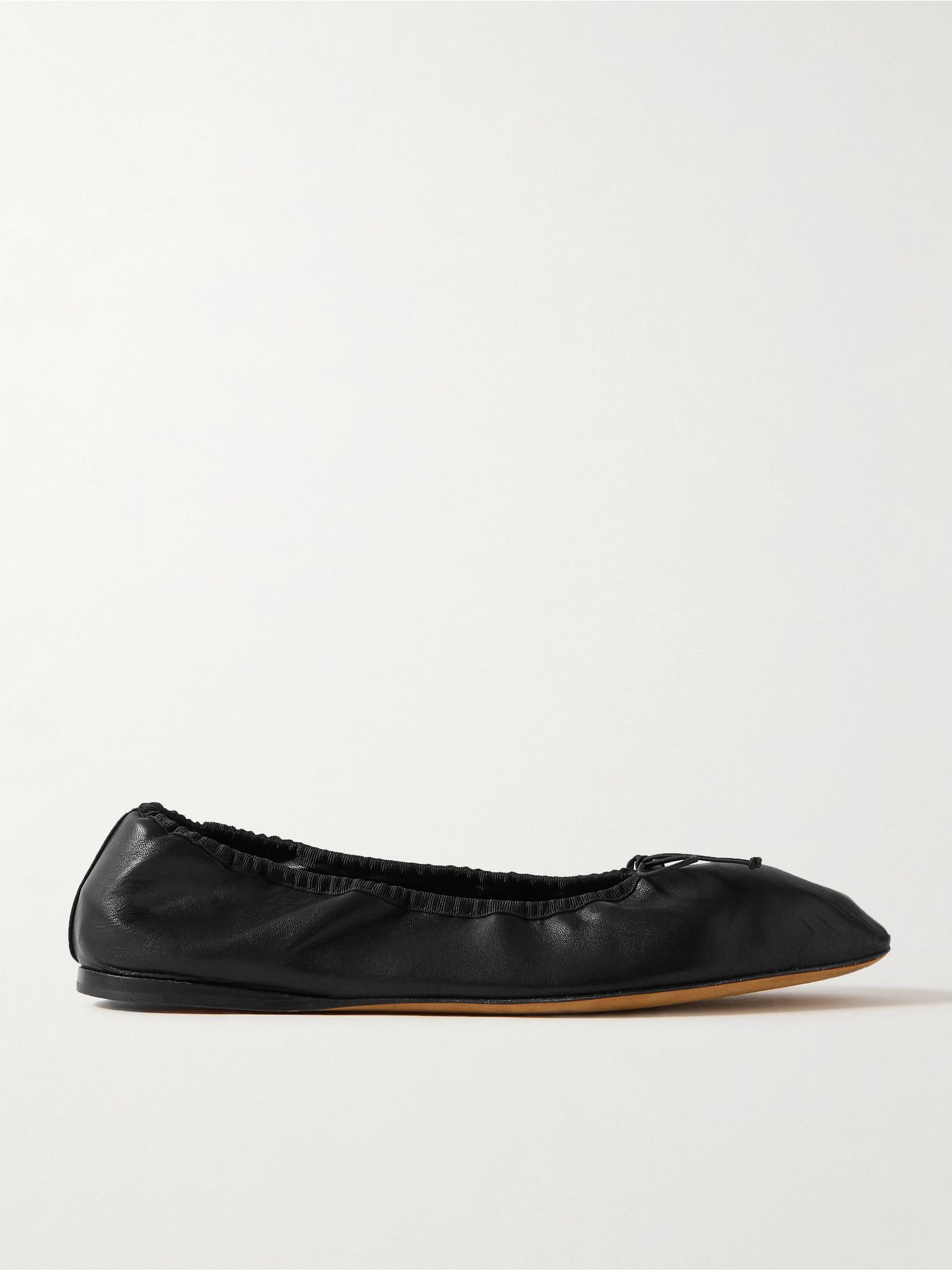 Awar grosgrain-trimmed leather ballet flats Black - 1
