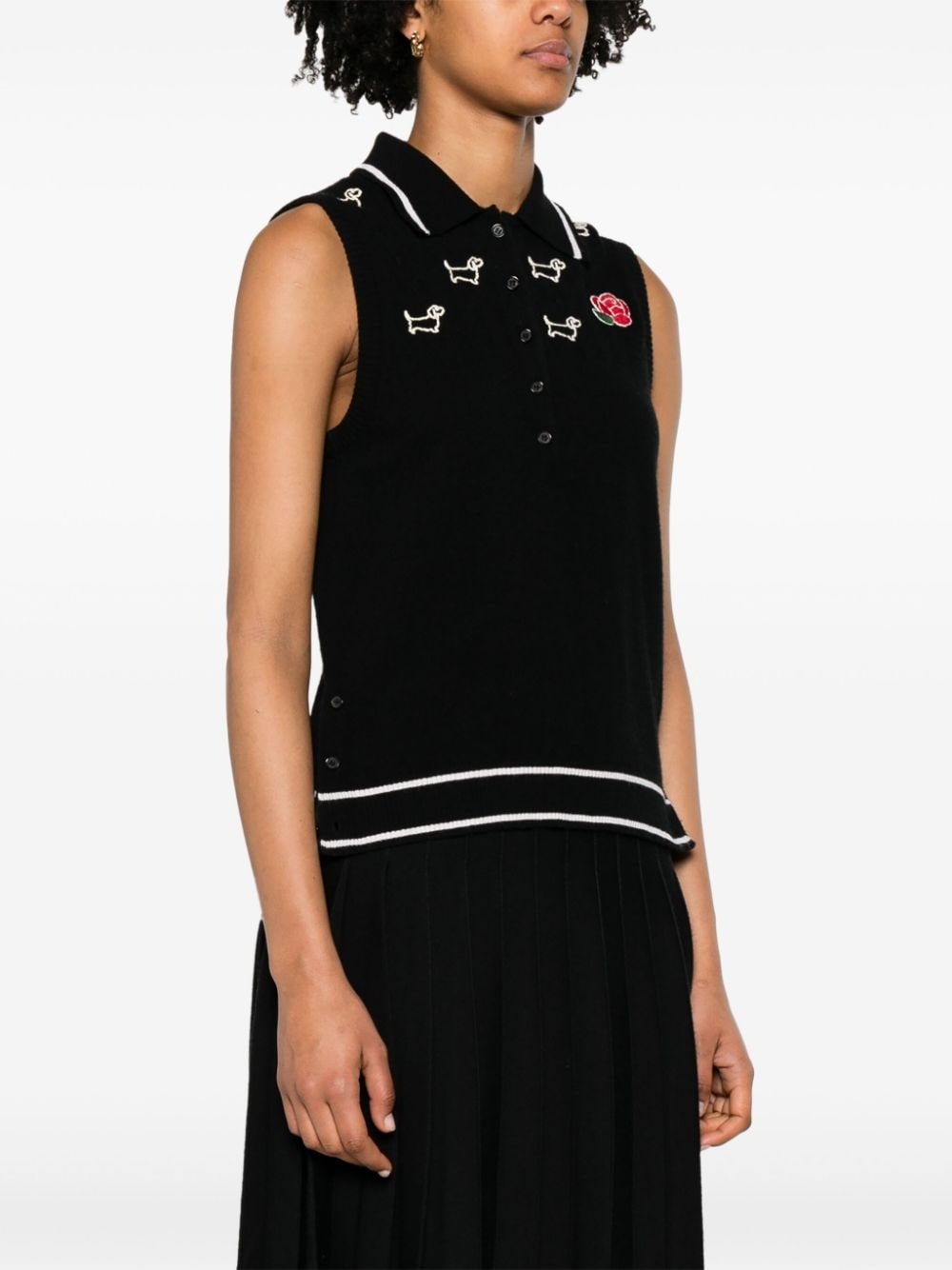 Hector-embroidered virgin wool top - 3