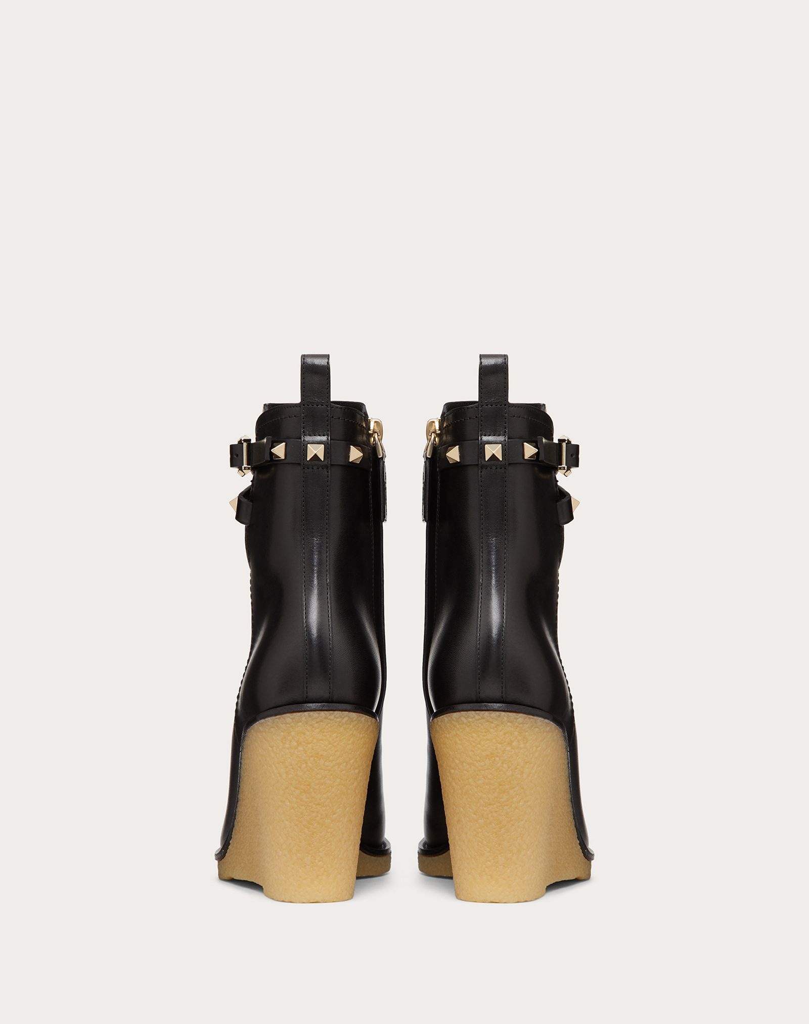 Rockstud Calfskin Wedge Ankle Boot 90 mm - 3