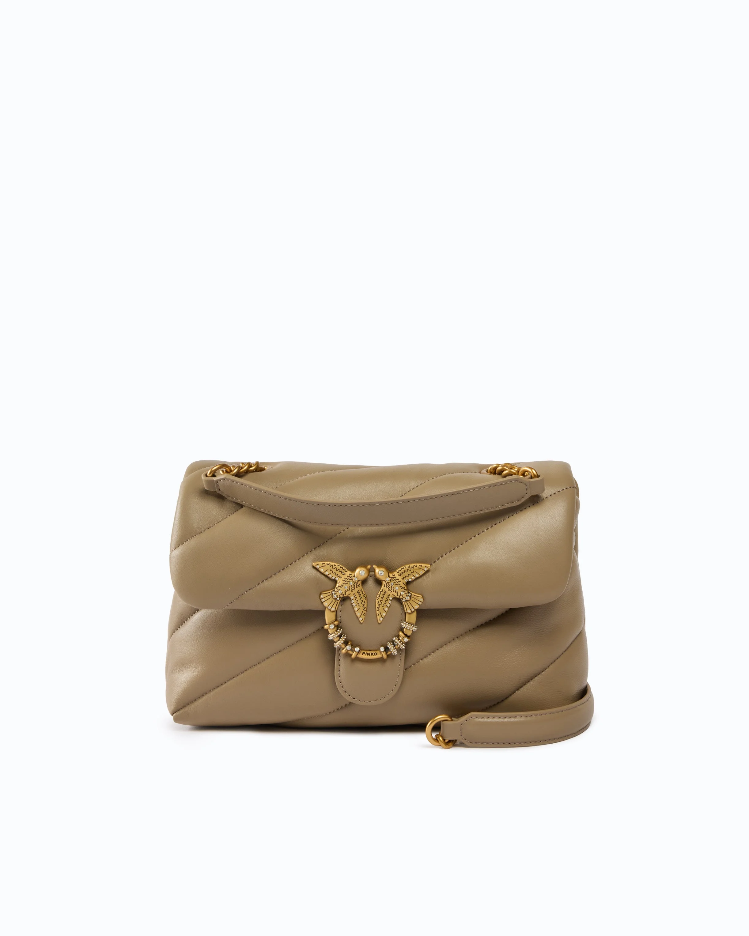 LOVE BAG PUFF MEDIUM CROSSBODY BAG IN QUILTED NAPPA LEATHER WITH JEWEL BUCKLE - 1