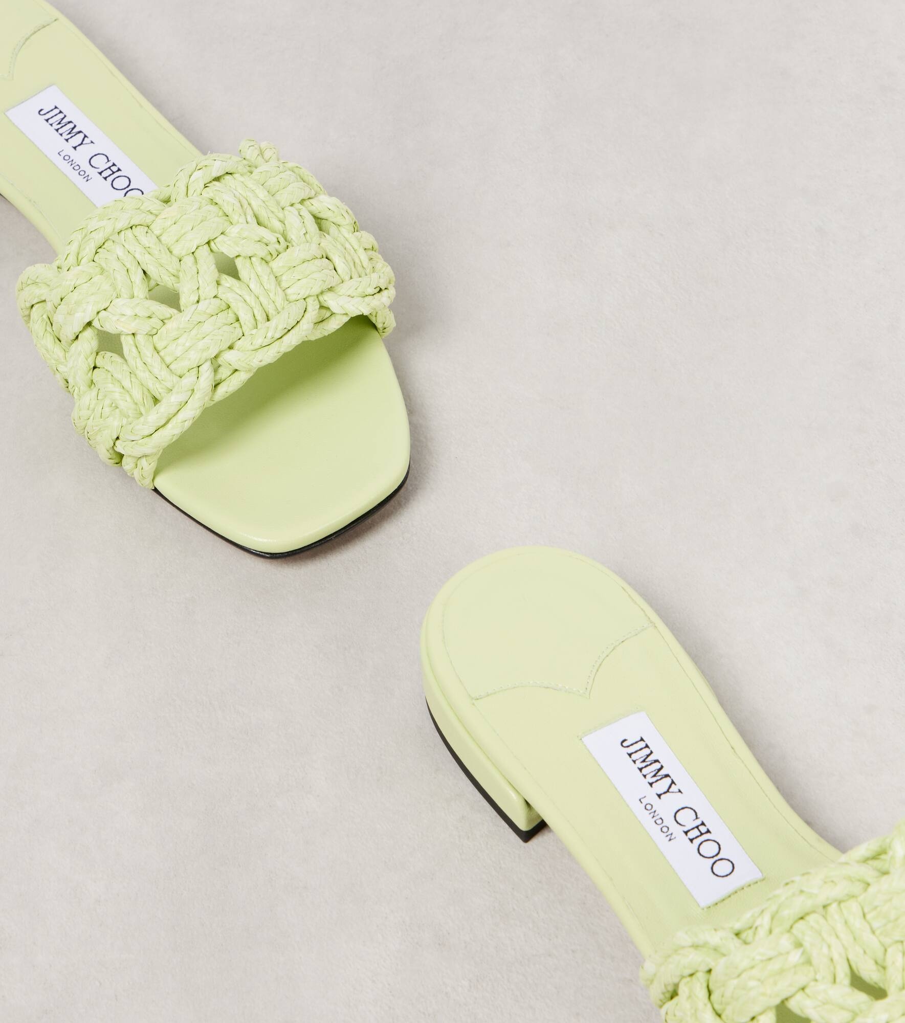 Chara raffia and leather slides - 5