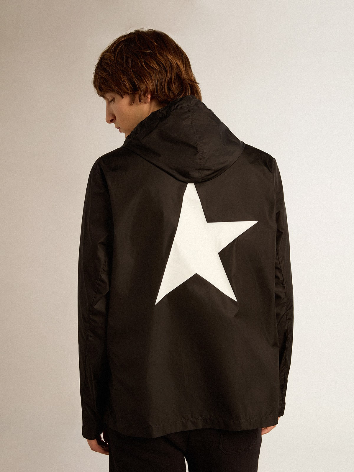 Men's windcheater with contrasting white logo and star - 4