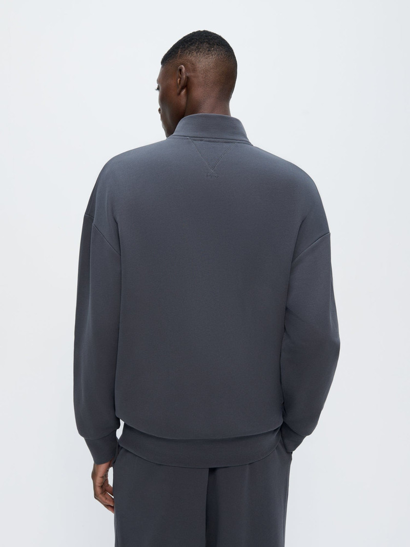 Mens Zip Up Sweatshirt - Smoked Black 4