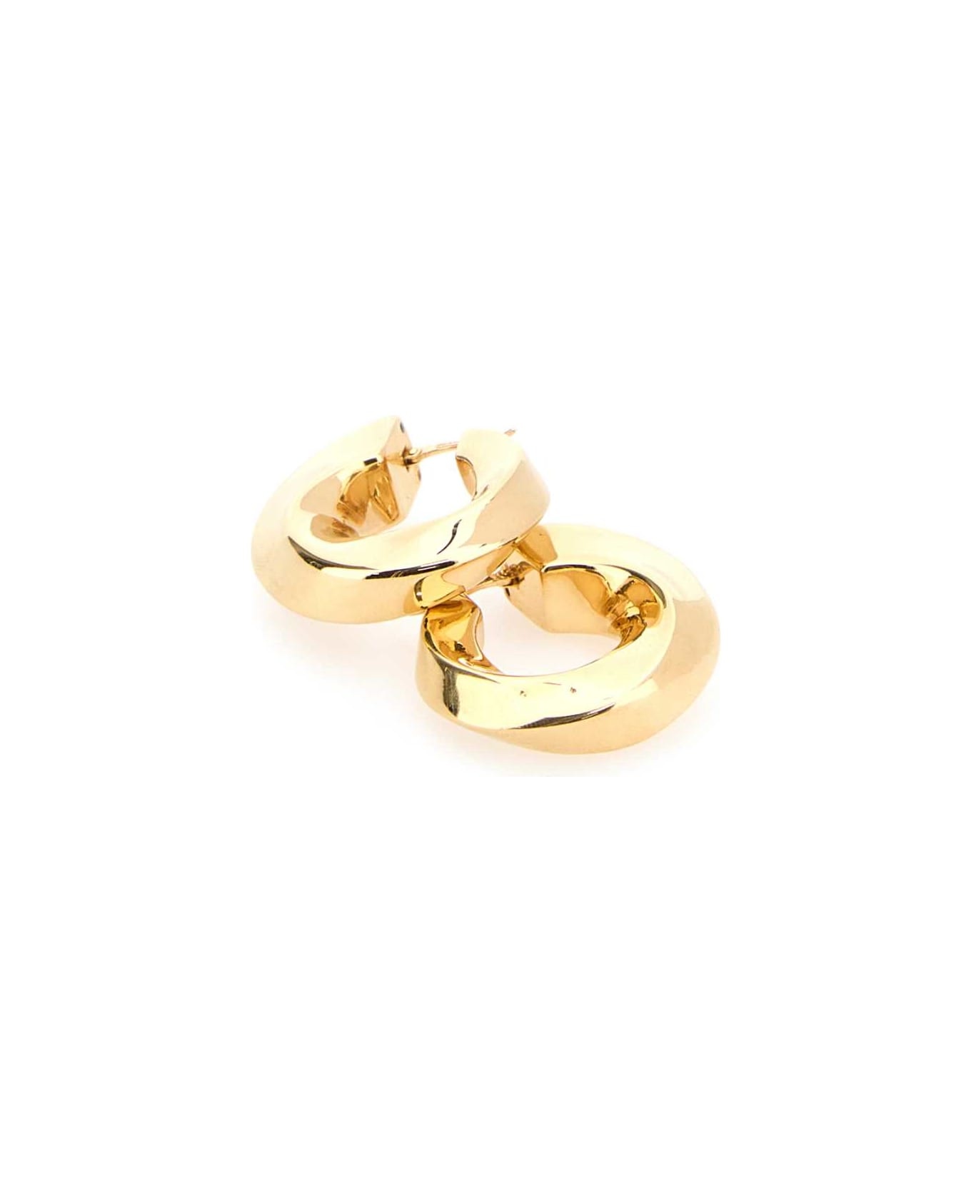Gold Silver Twist Hood Earrings - 2
