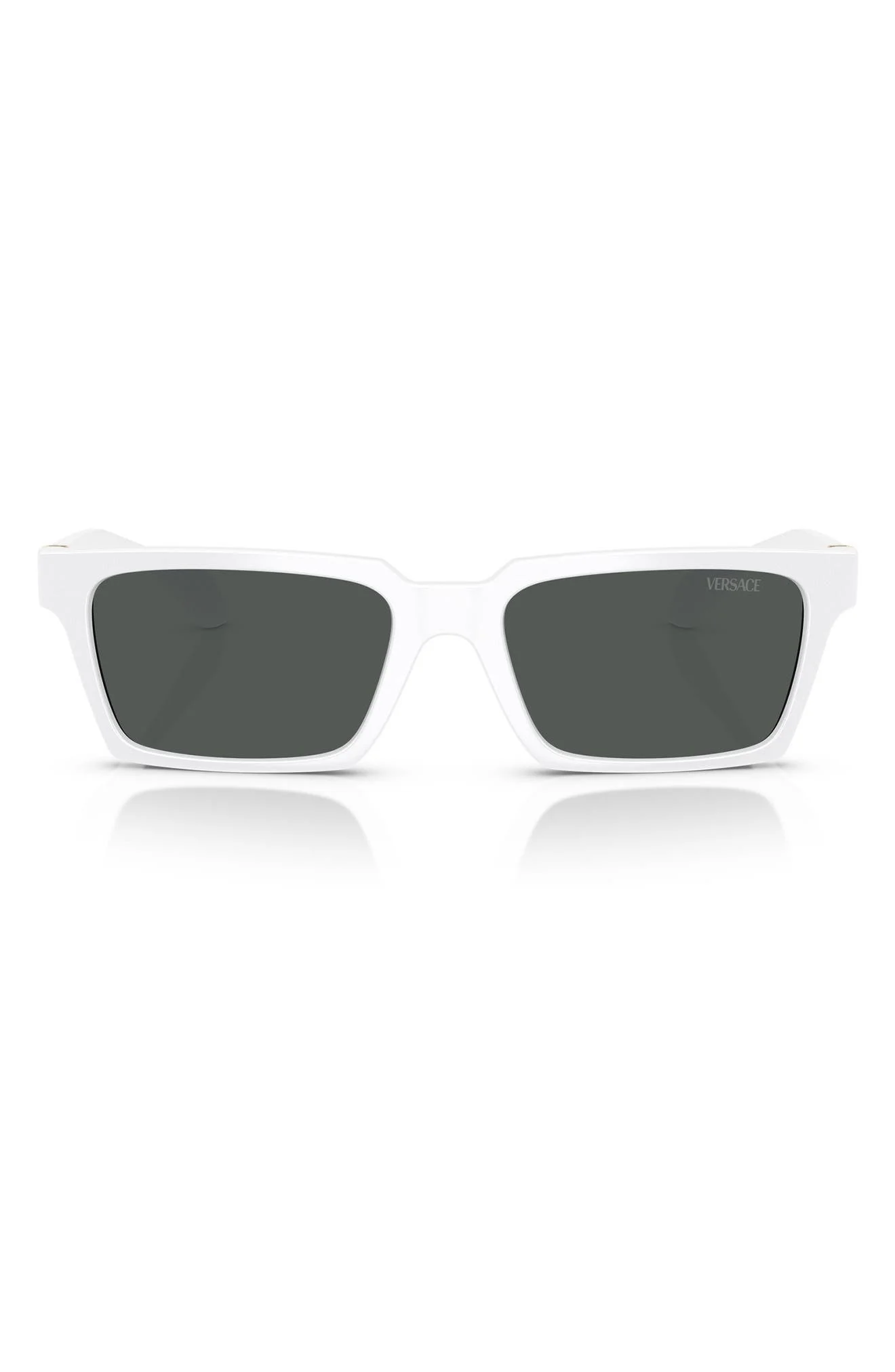 Versace 55mm Rectangular Sunglasses in White at Nordstrom - 1