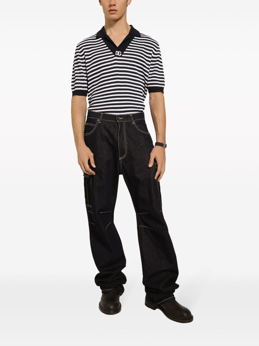 stripe-patterned polo shirt - 2