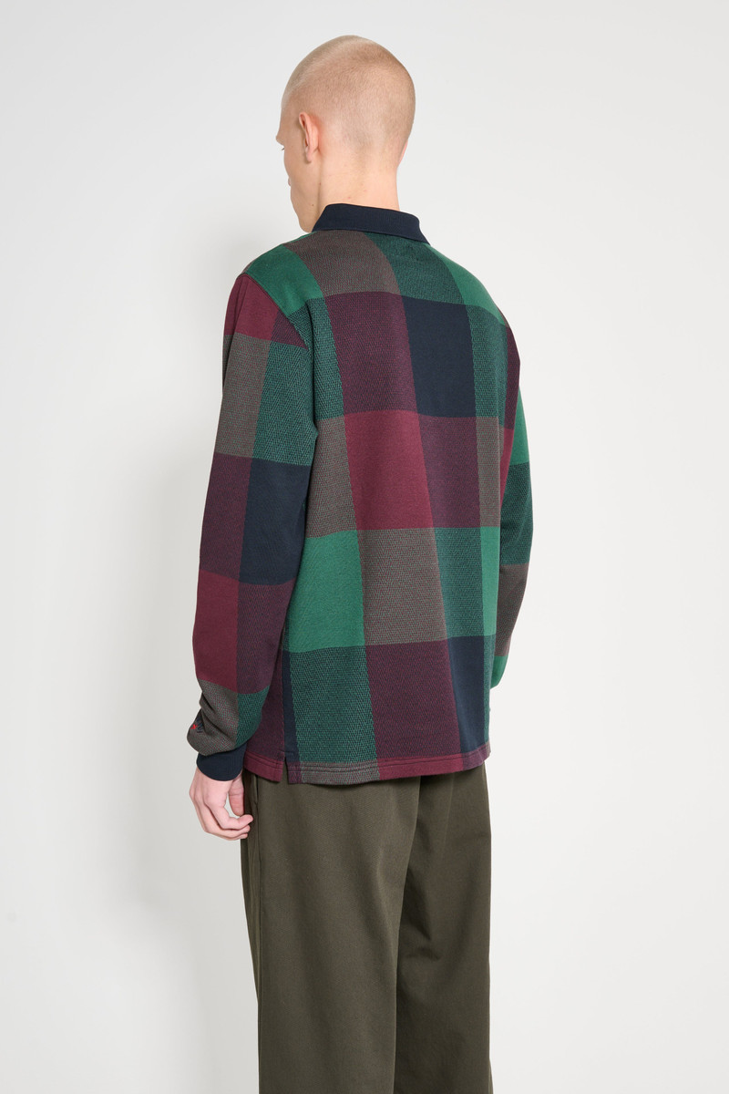 Noah NOAH BUFFALO PLAID LONG SLEEVE POLO NAVY / BURGUNDY / GREEN outlook