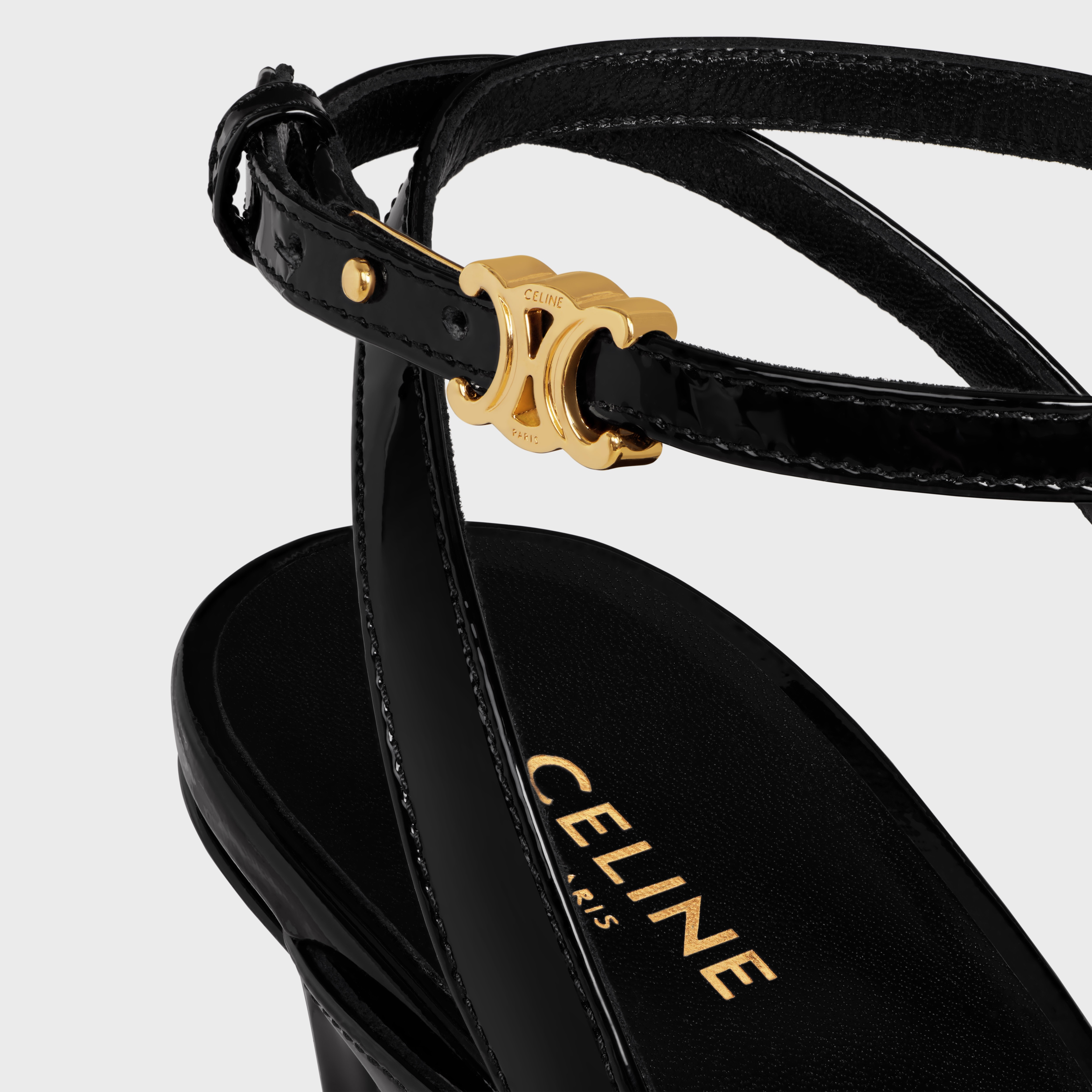 CELINE AVA TRIOMPHE STILETTO SANDAL IN PATENT CALFSKIN - 5