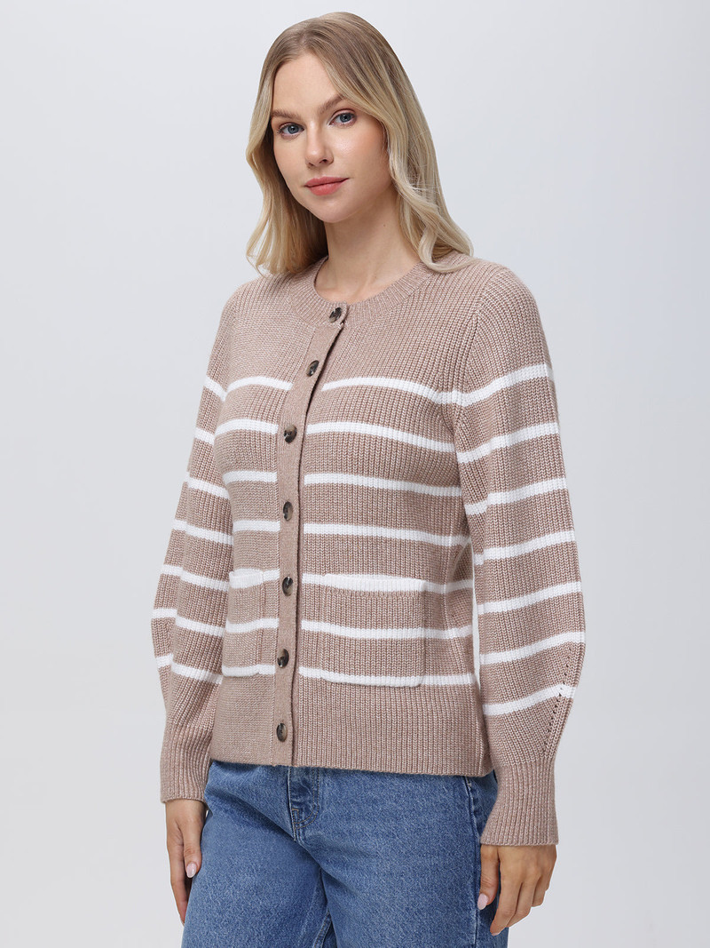 525 america Josie: Crewneck Stripe Cardigan outlook