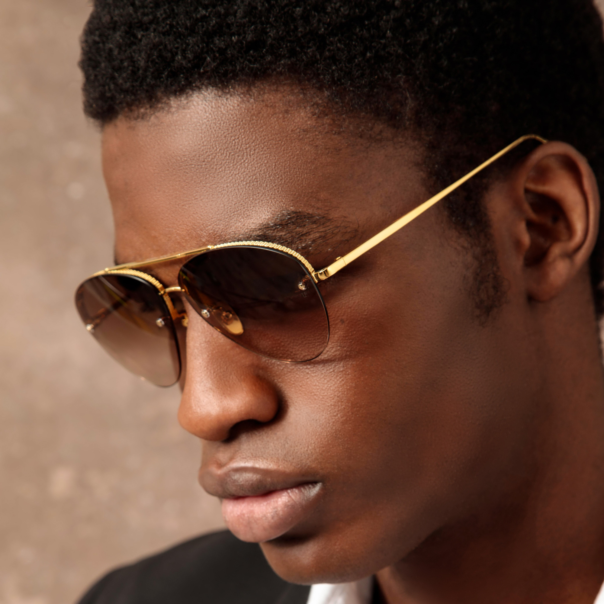 EDANO AVIATOR SUNGLASSES IN YELLOW GOLD - 6
