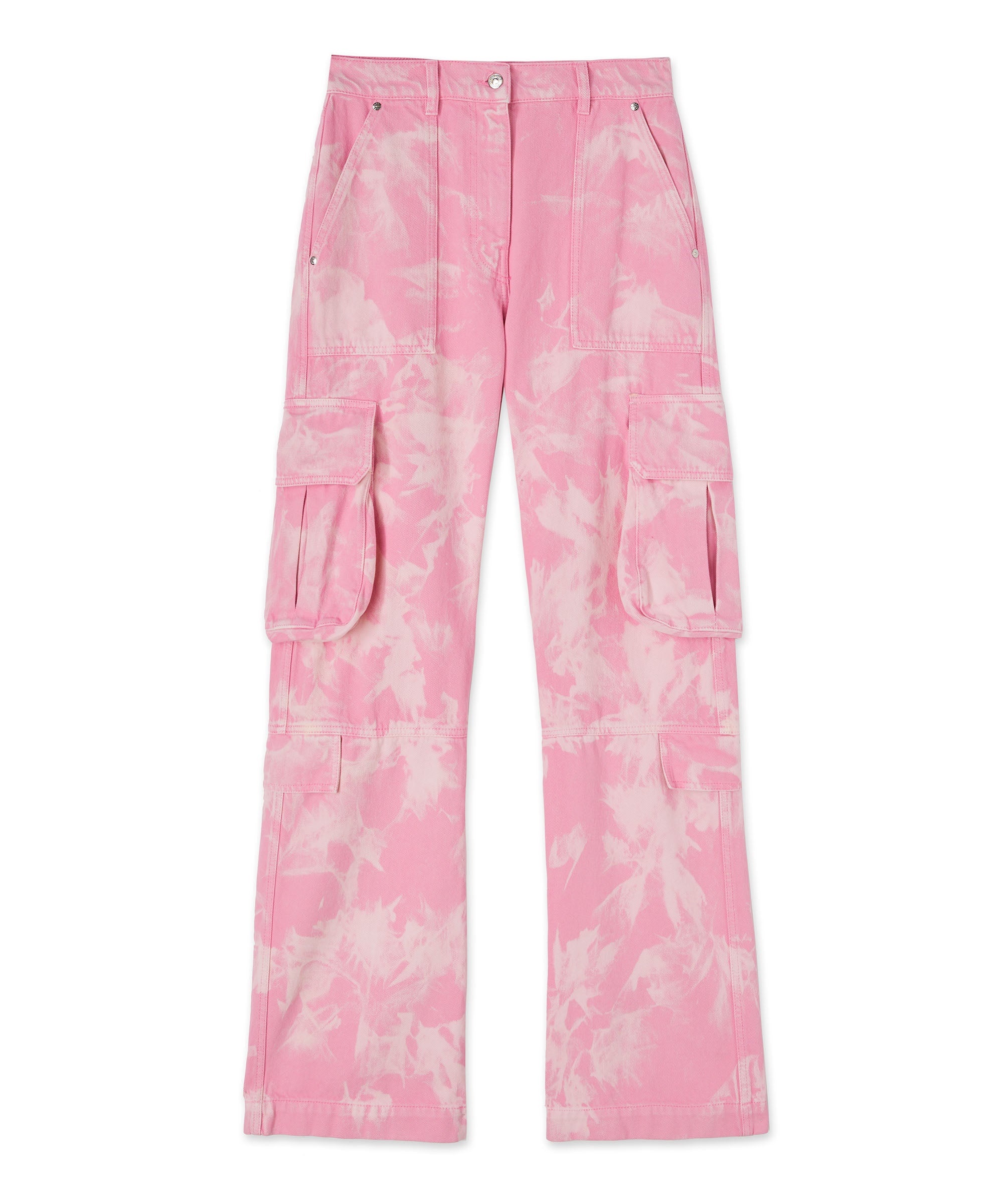 Cargo pants with marbleized tie-dye treatment - 1