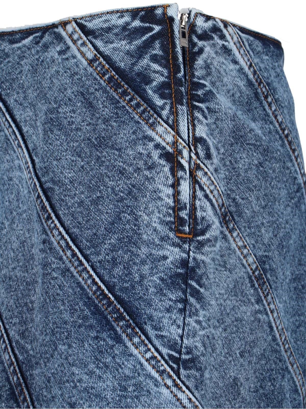DENIM SPIRAL MIDI SKIRT - 4