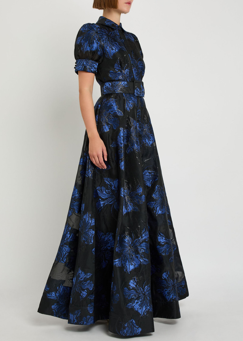 REBECCA VALLANCE Rebecca Vallance Alexandra Floral-jacquard Woven Maxi Dress outlook