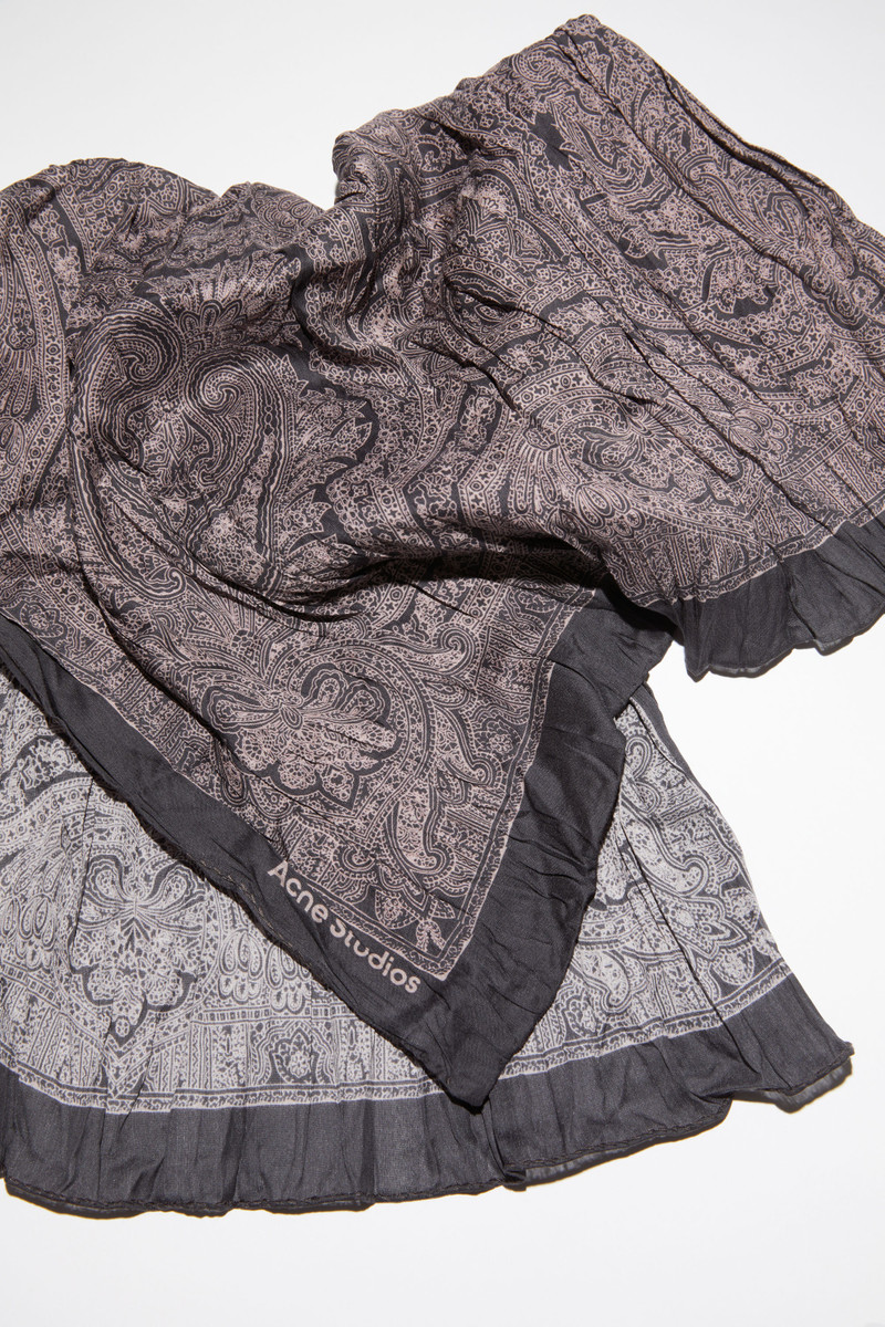 Printed square scarf - Aubergine purple 4