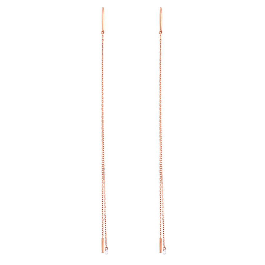 Persee Danae Long Chain Diamond Earring - 2