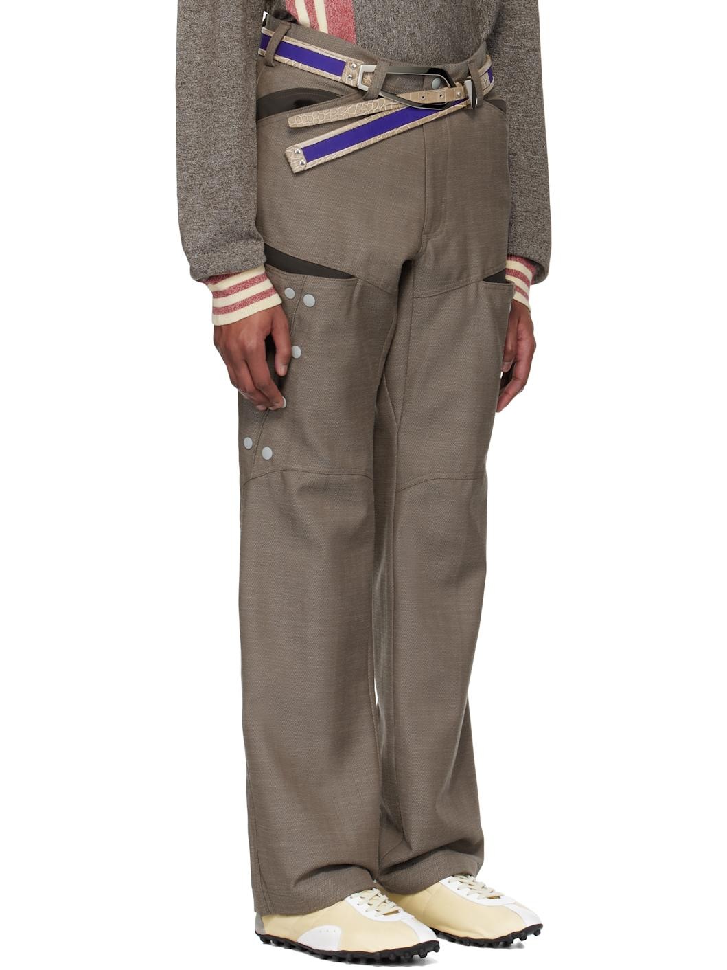 Brown Inex Snap Trousers - 2