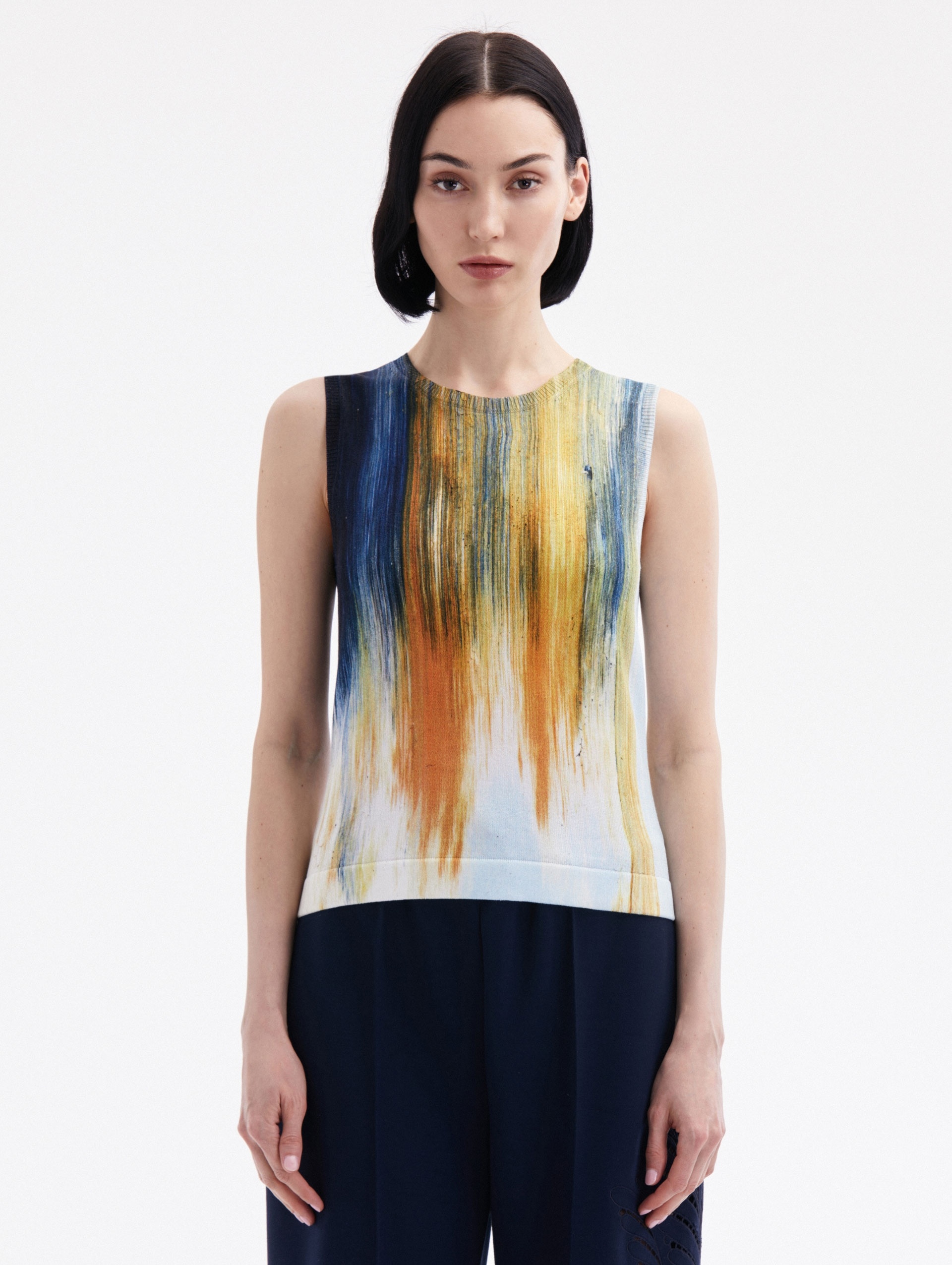 ABSTRACT BRUSHSTROKE PRINTED TANK - 1