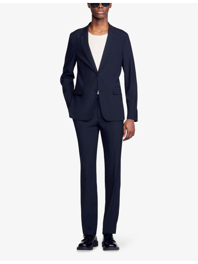 Sandro Lapel-Collar Slim-Fit Stretch Wool-Blend Blazer outlook