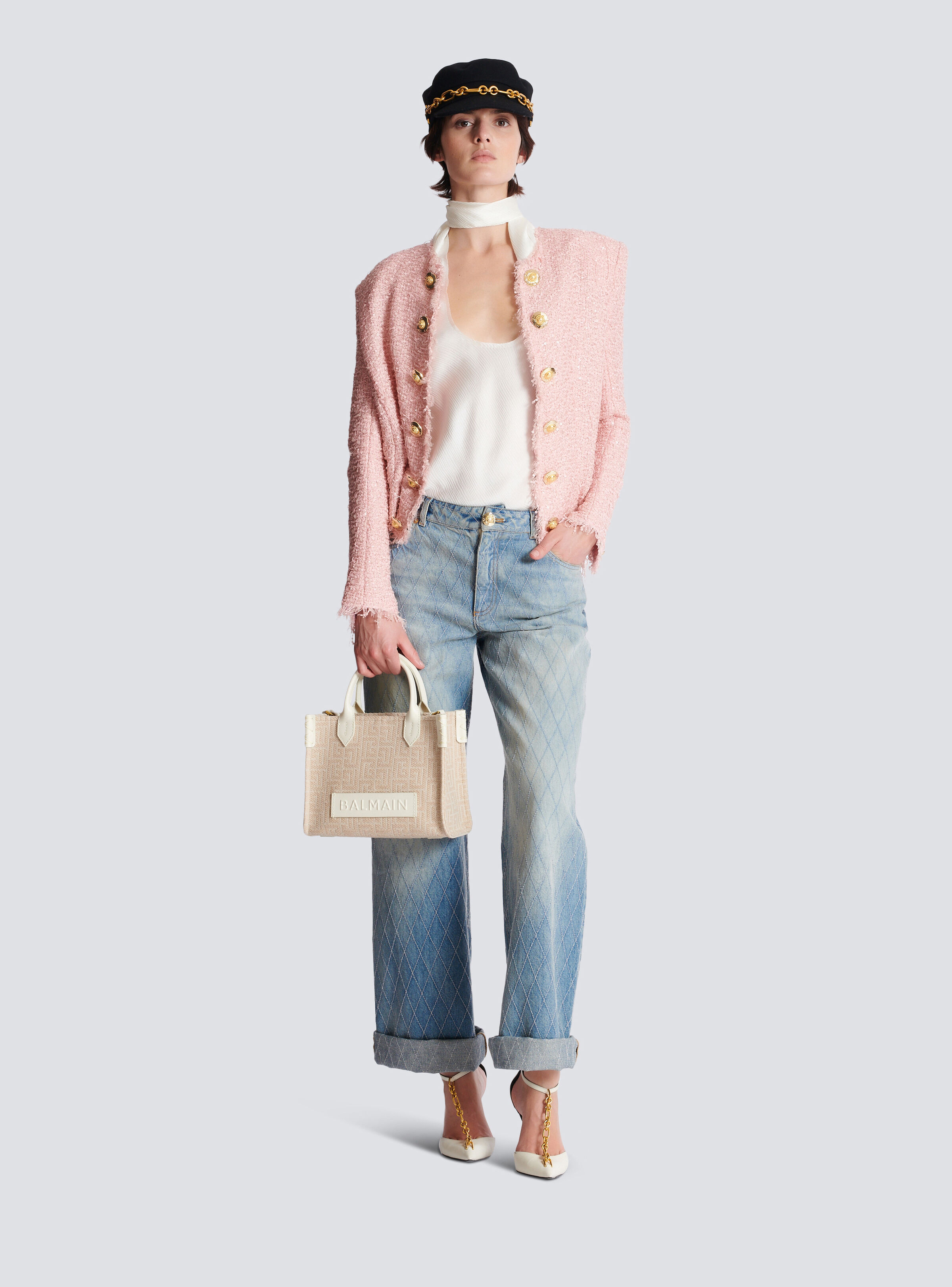 B-Army Small monogrammed canvas and leather tote bag - 2
