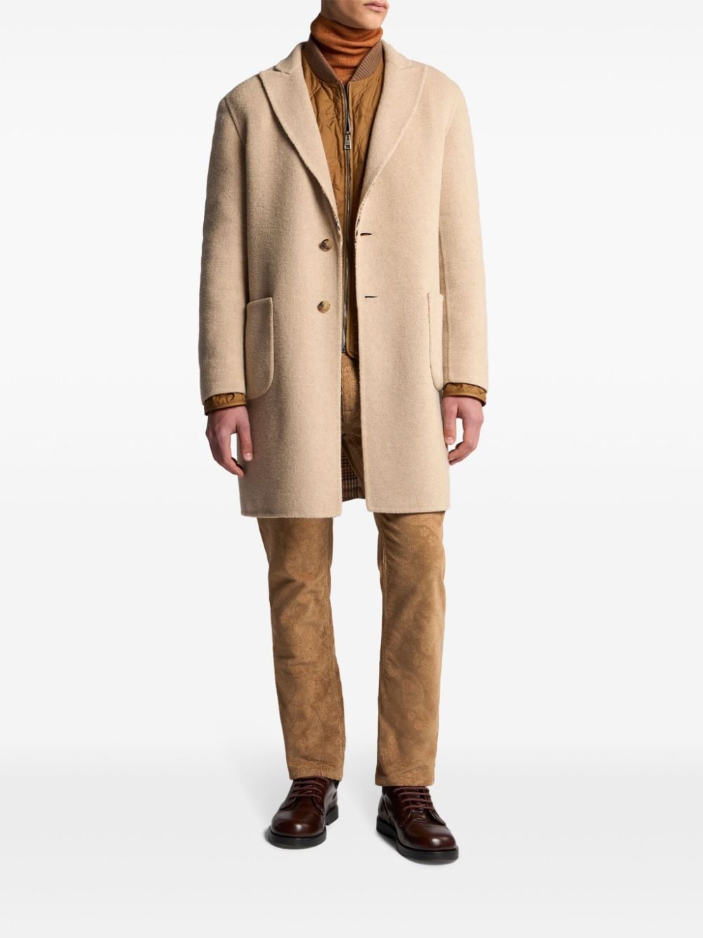 reversible single-breasted coat - 2
