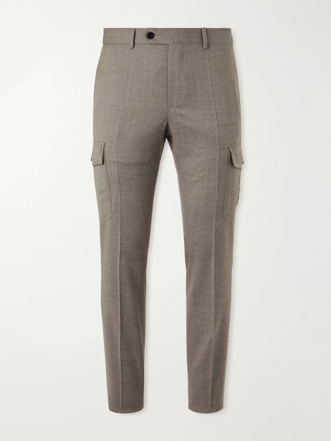 Tapered Wool-Blend Flannel Trousers - 1