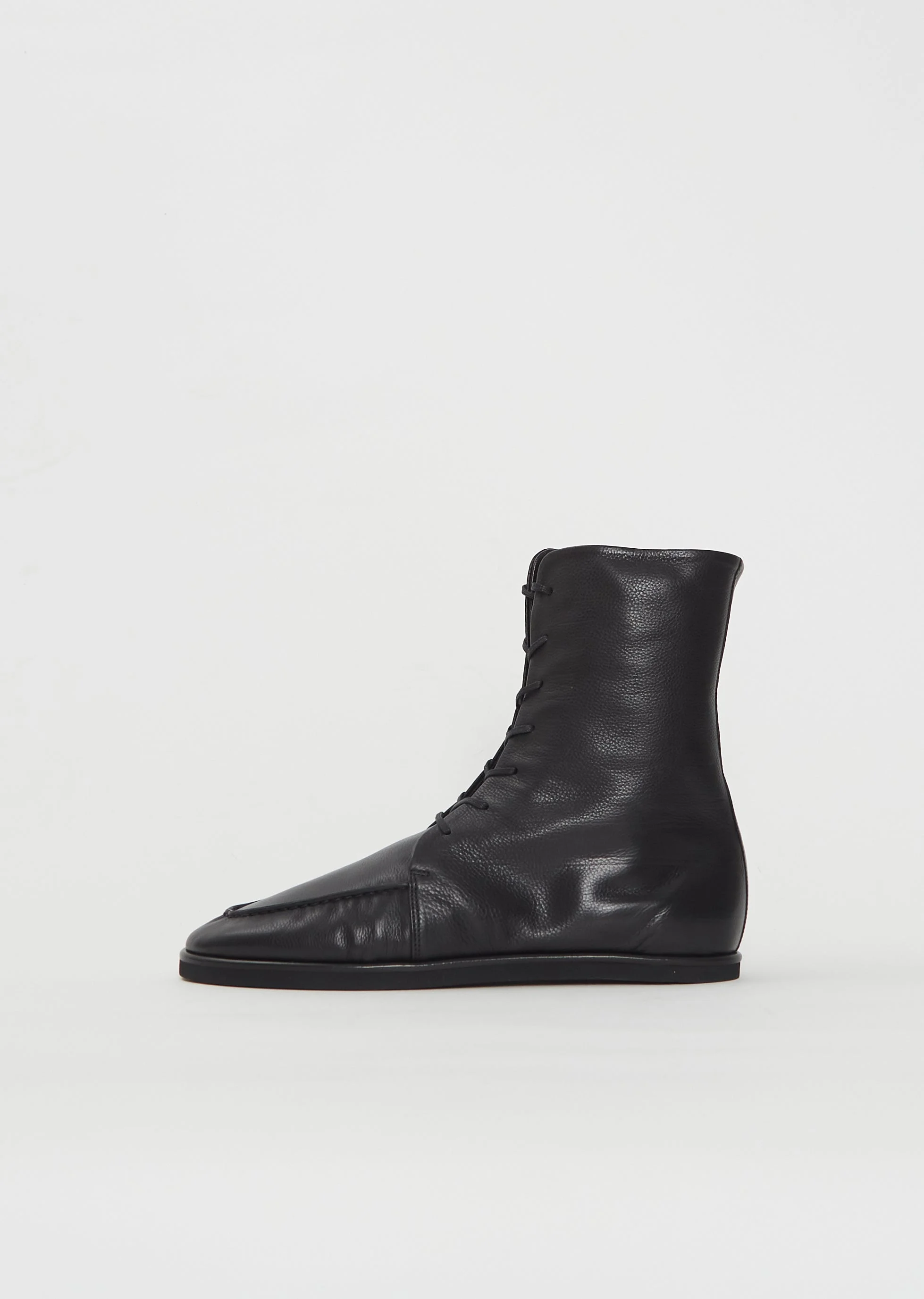 Soft Leather Lace-Up Boots - 1