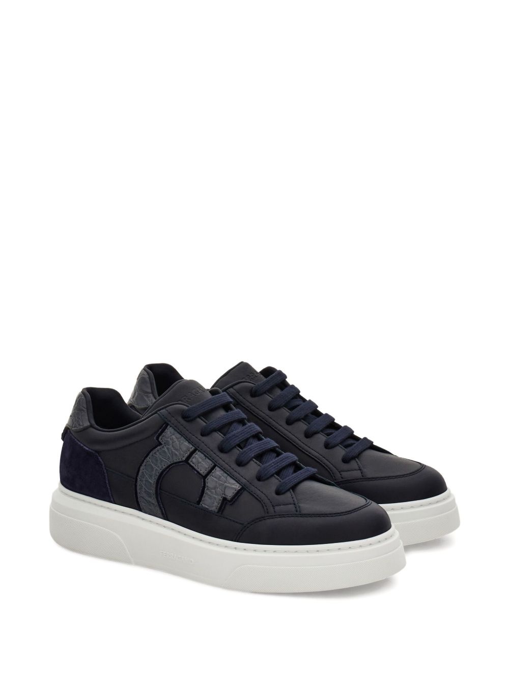 leather panelled sneakers - 2