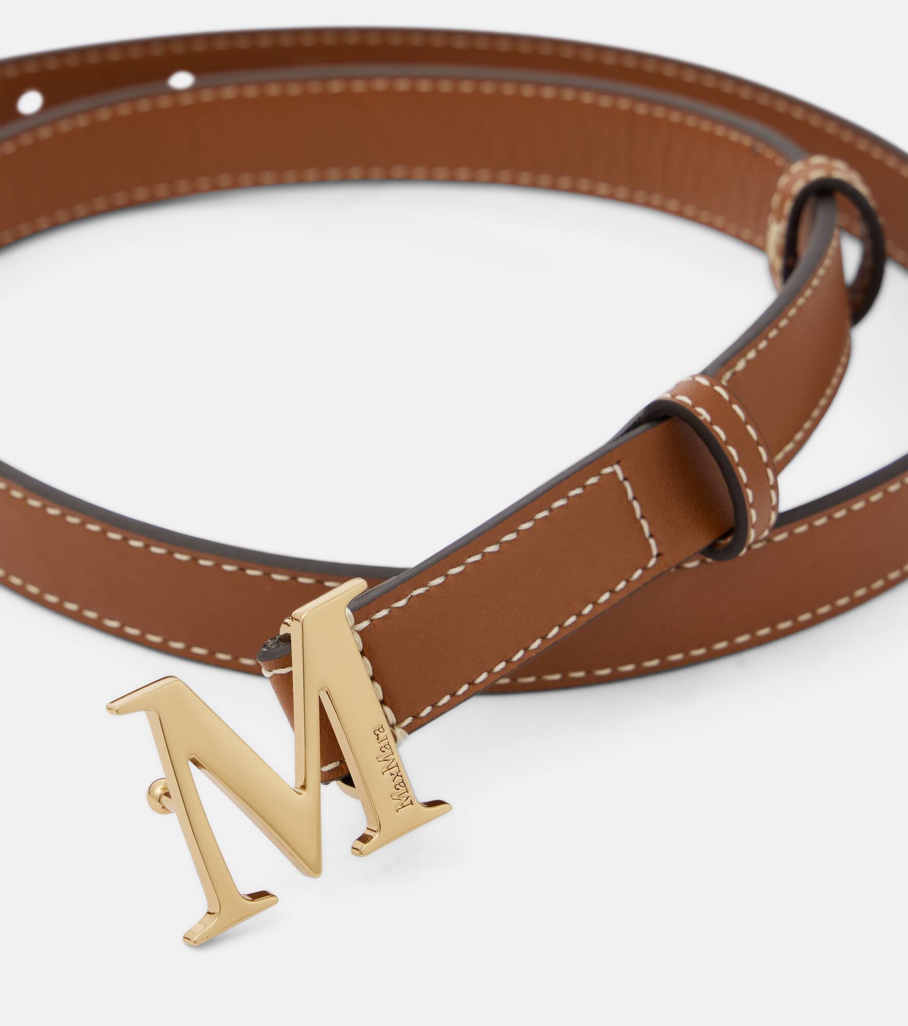 Logo leather belt - 3