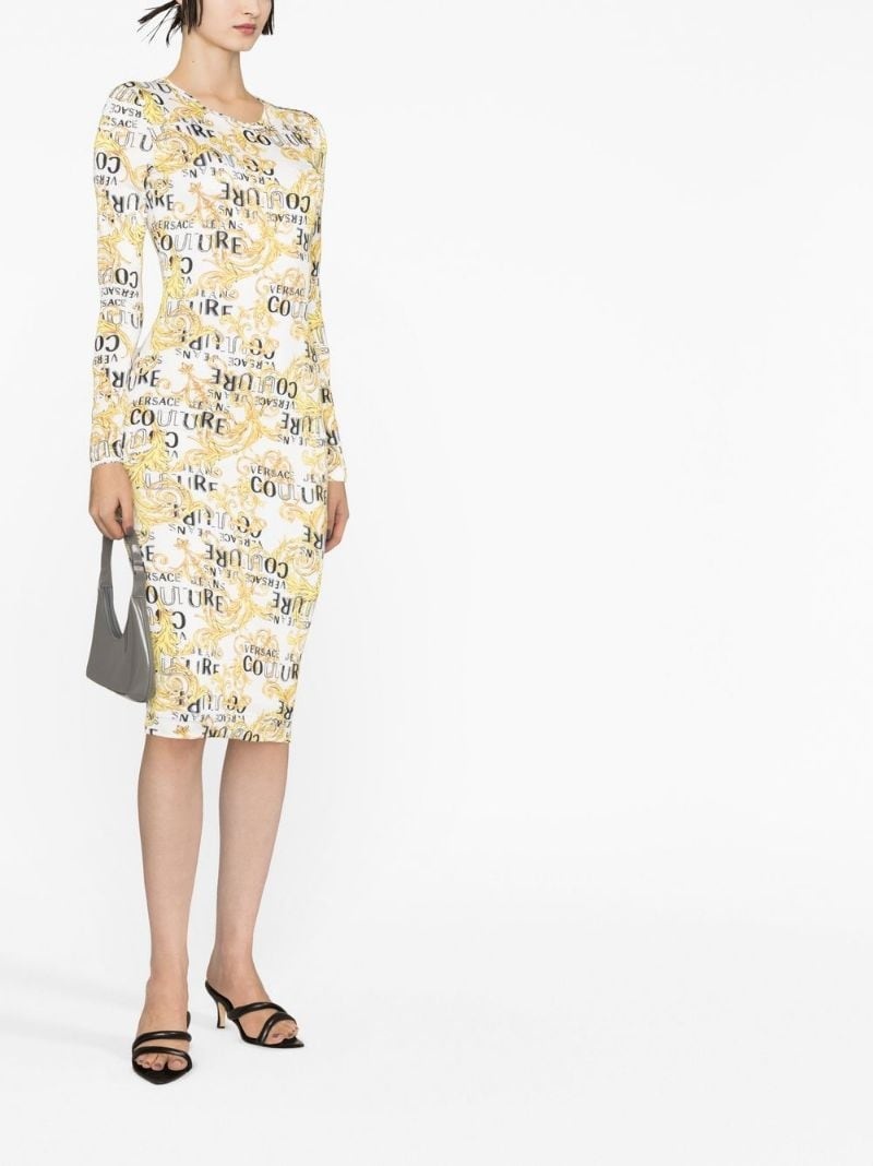 Sketch Couture-print long-sleeved midi dress - 3