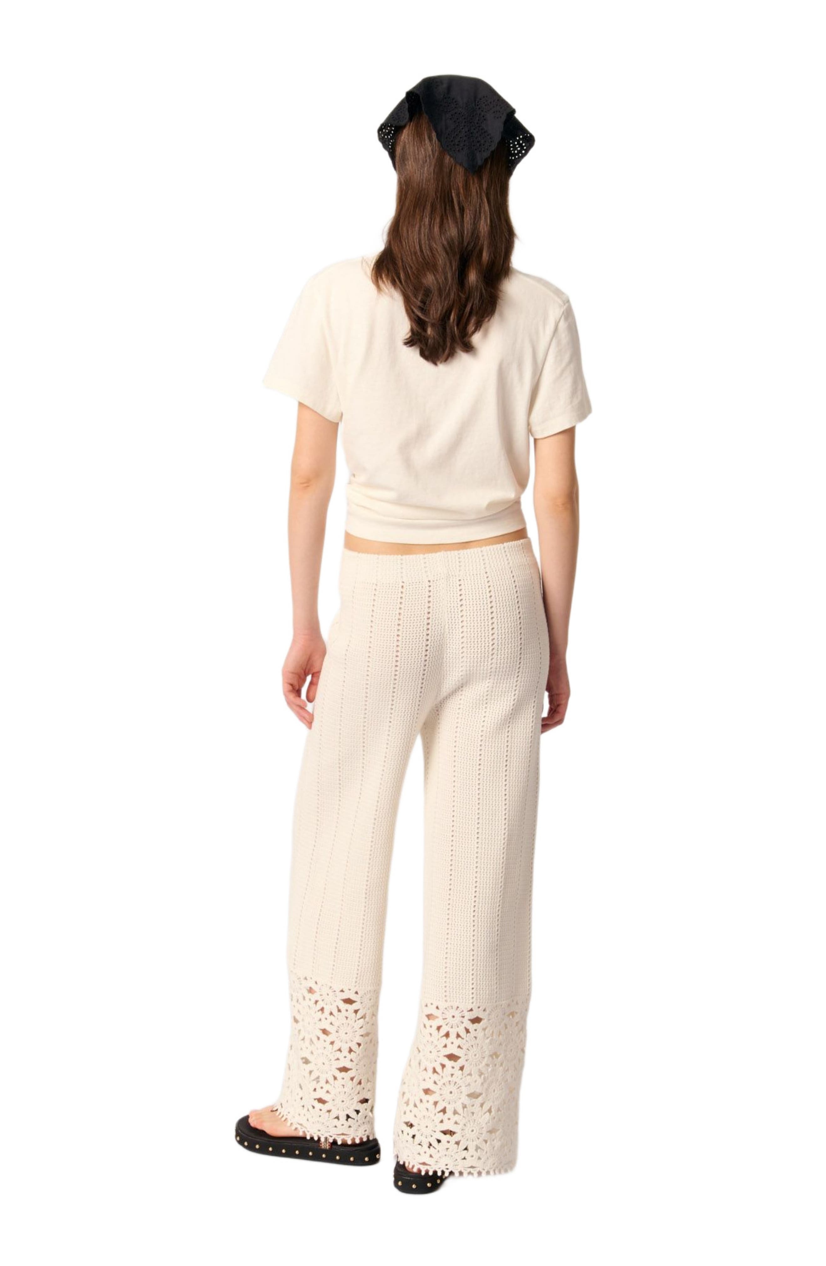 maje Crochet trousers in White at Nordstrom - 3