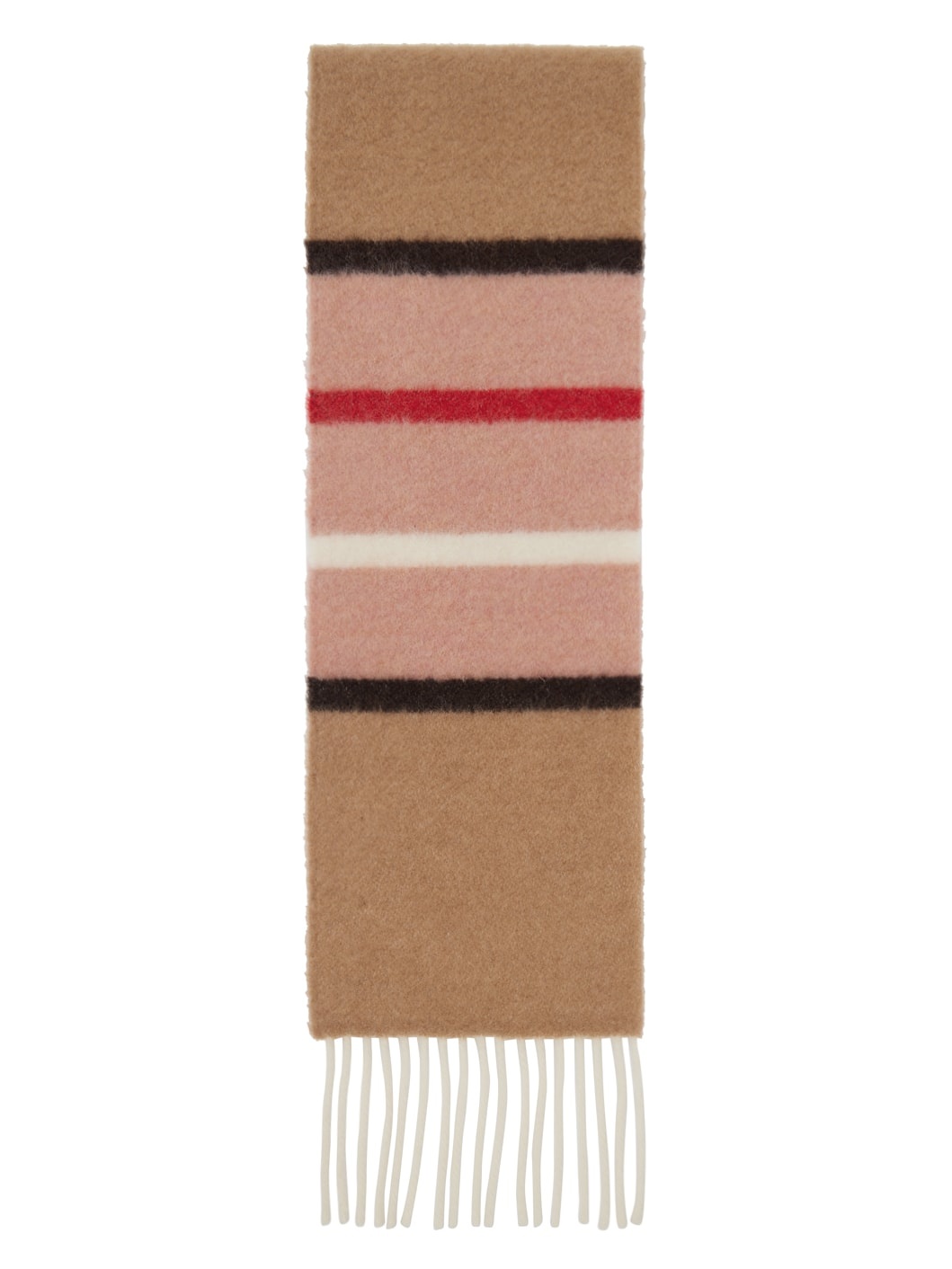 Beige & Pink Striped Scarf - 2