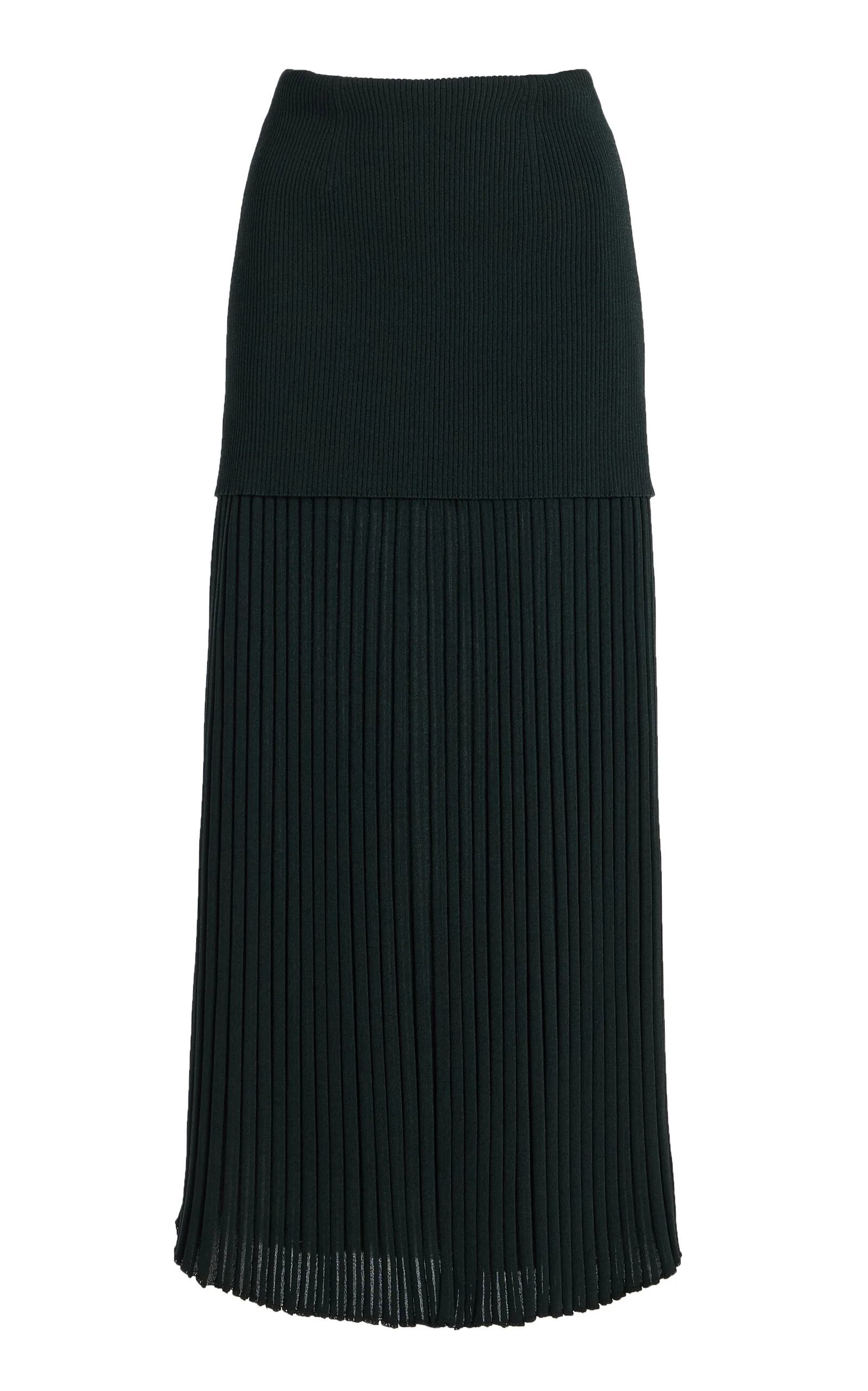 Luiza Ribbed Knit Midi Skirt dark green - 1
