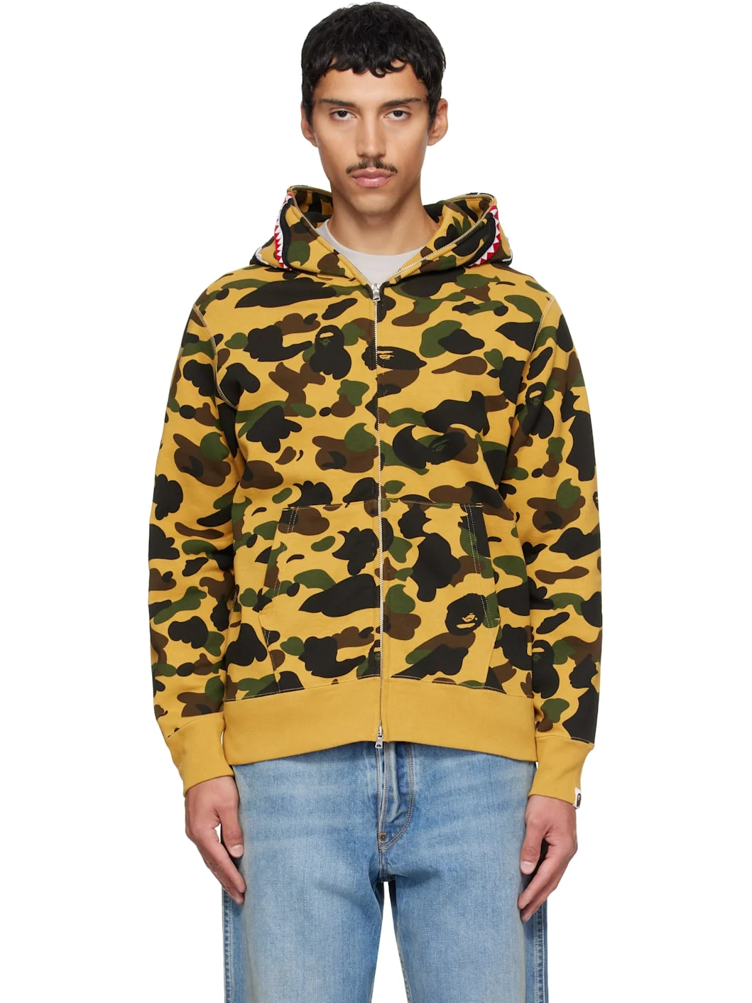 Yellow 1st Camo Shark Full Zip Hoodie - 1