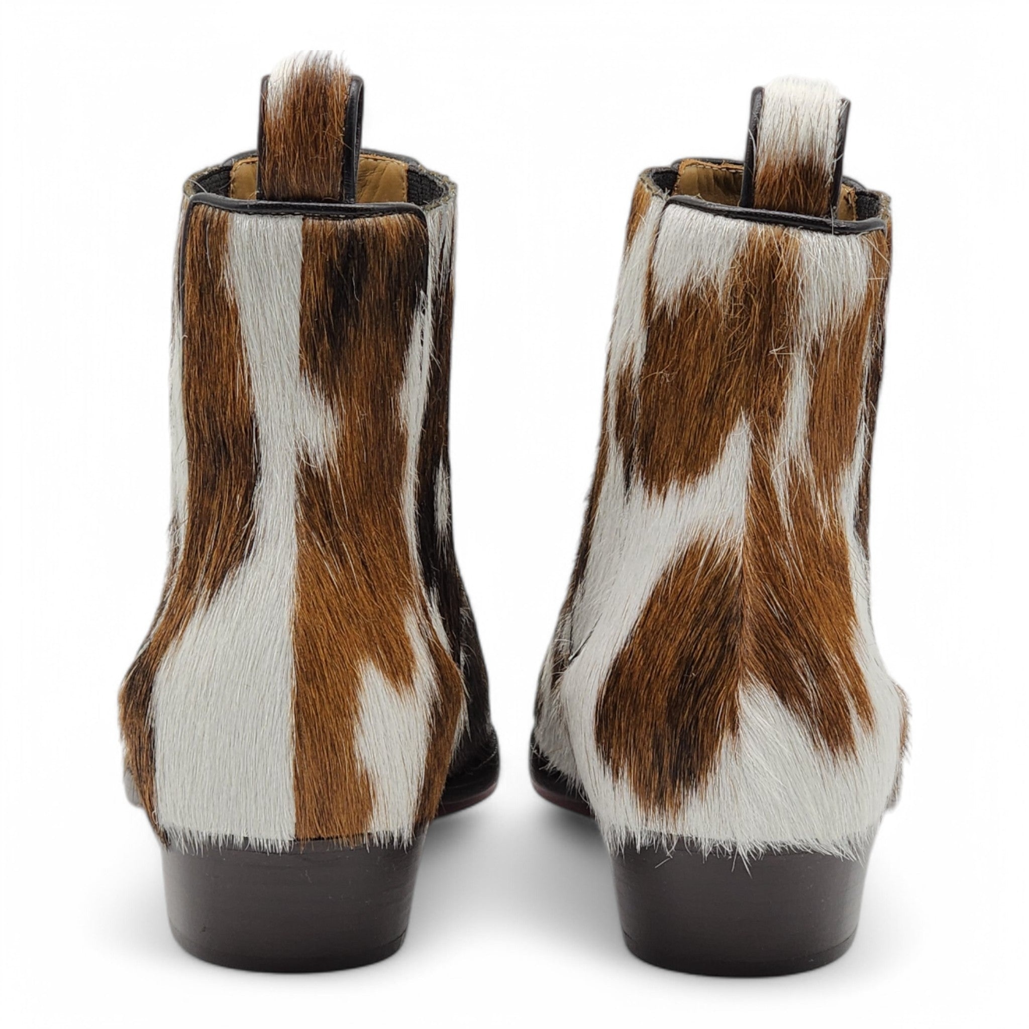 Christian Louboutin Cheliviss Low Boots - Hair-on Calf 'Meuh' - Brown and White - 39 - 4