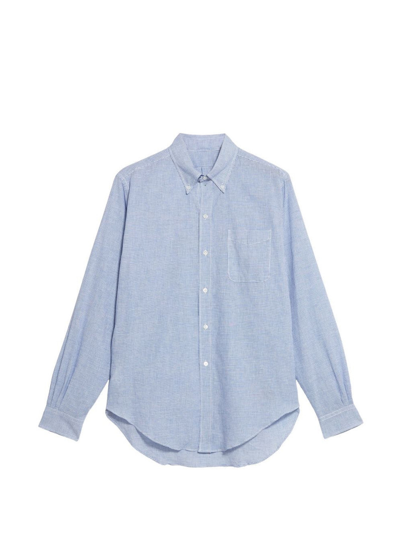 King micro-check chest-pocket shirt 1