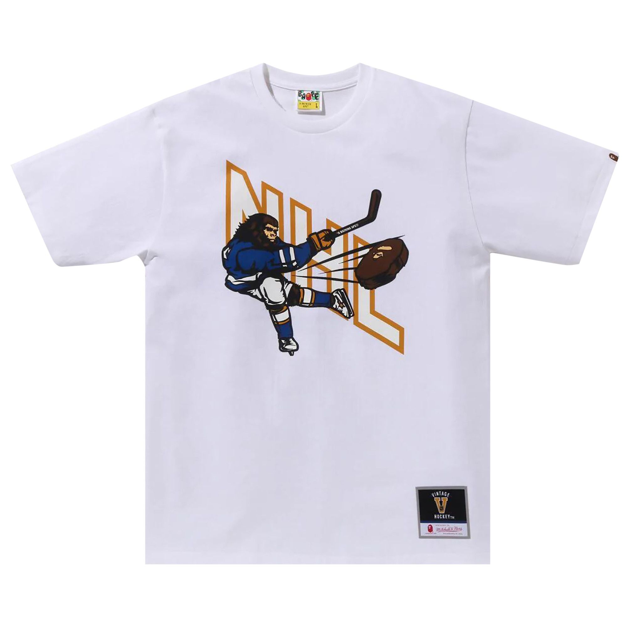 BAPE x Mitchell & Ness NHL Hockey Graphic Tee 'White' - 1