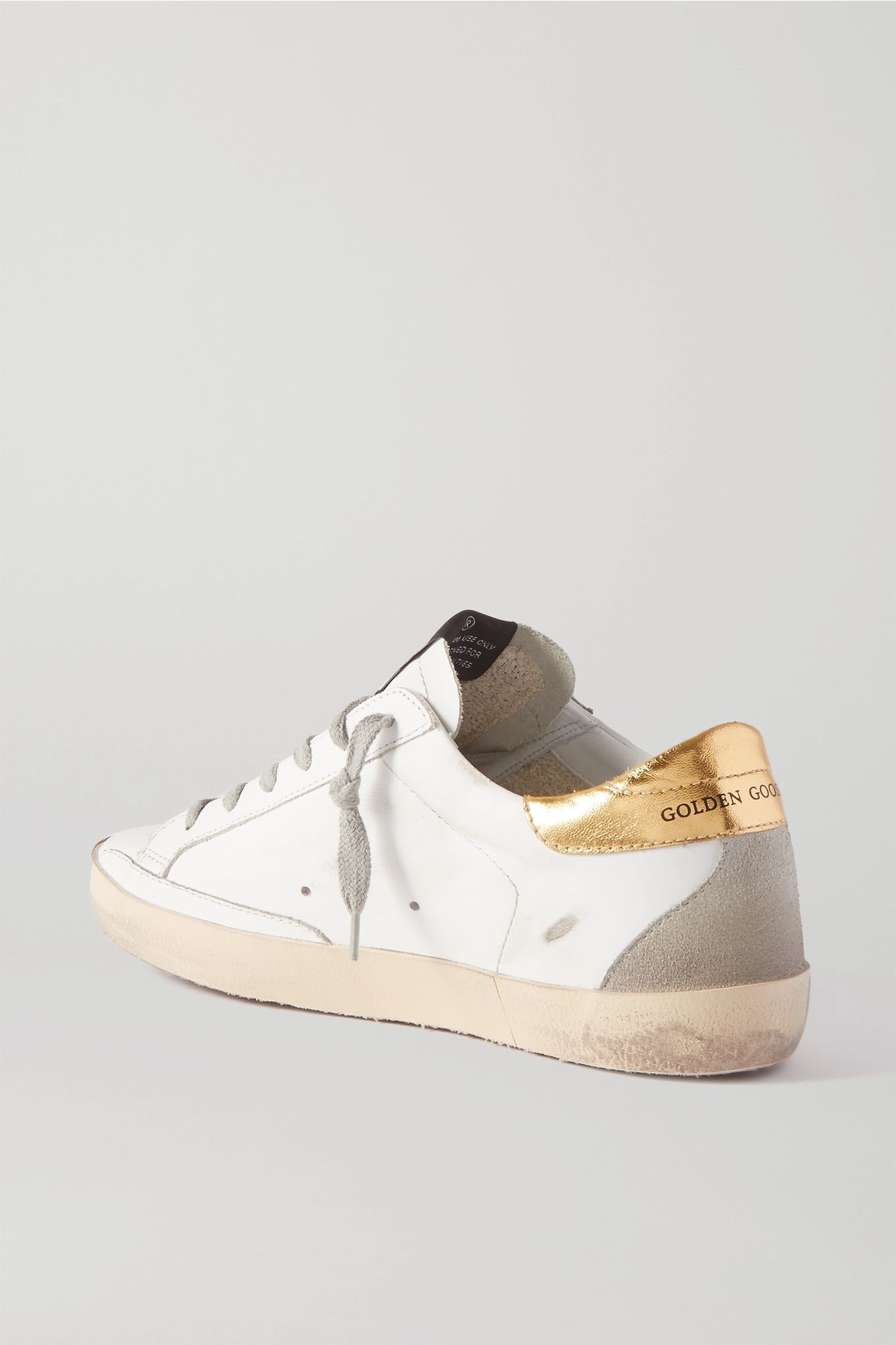 Superstar distressed leather and suede sneakers - 3