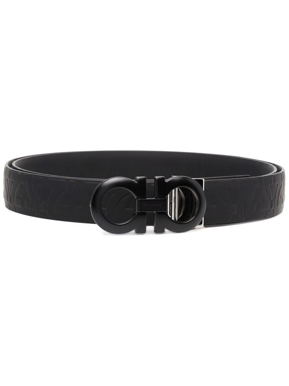 logo-plaque leather belt - 1