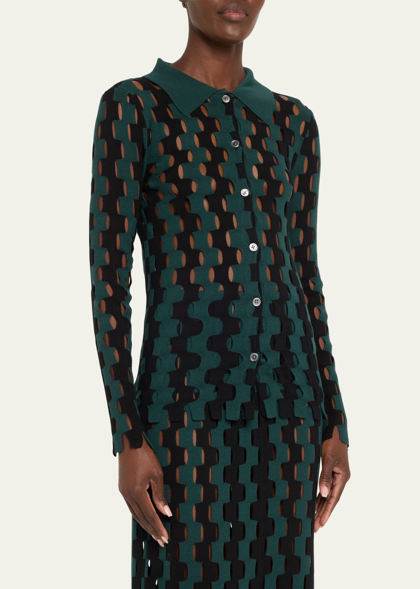 Annika Abstract Wool Jacket - 4