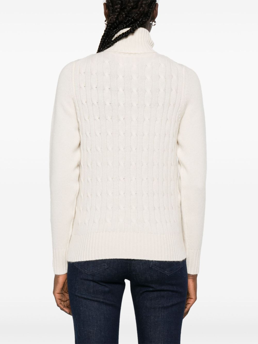 cable-knit turtleneck sweater - 4