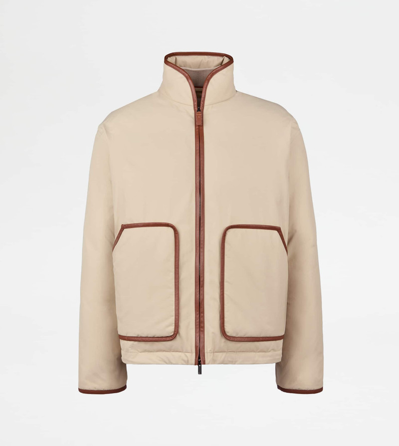 DOWN JACKET IN TECHNICAL COTTON - BEIGE 1