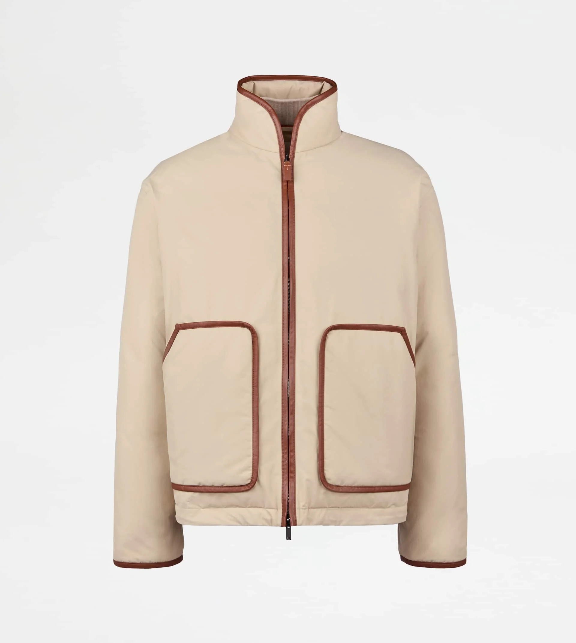 DOWN JACKET IN TECHNICAL COTTON - BEIGE - 1