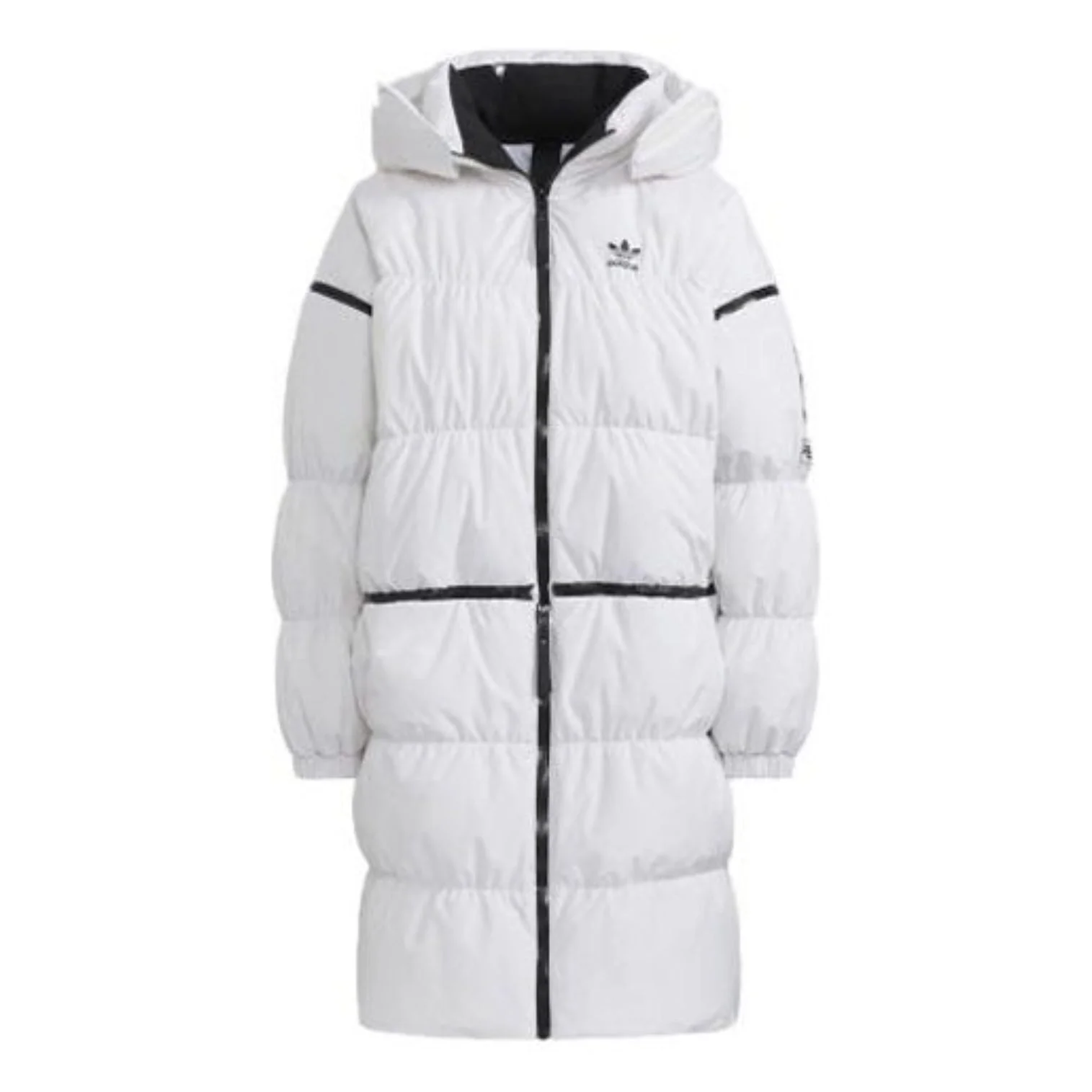 (WMNS) adidas Long Zip Down Jacket Asia Sizing 'White' HF1582 - 1