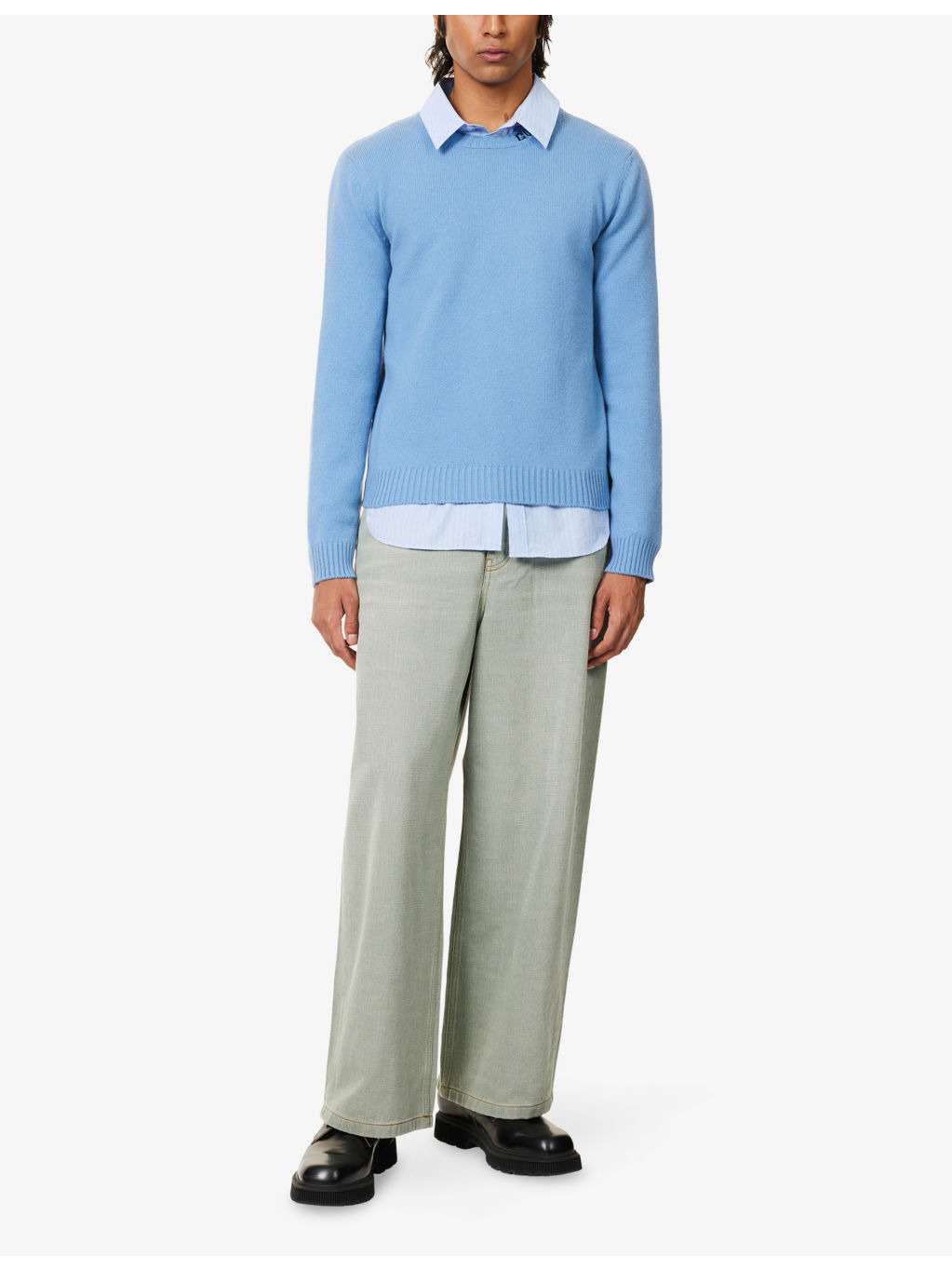 Logo-Embroidered Crewneck Knitted Wool Jumper - 2
