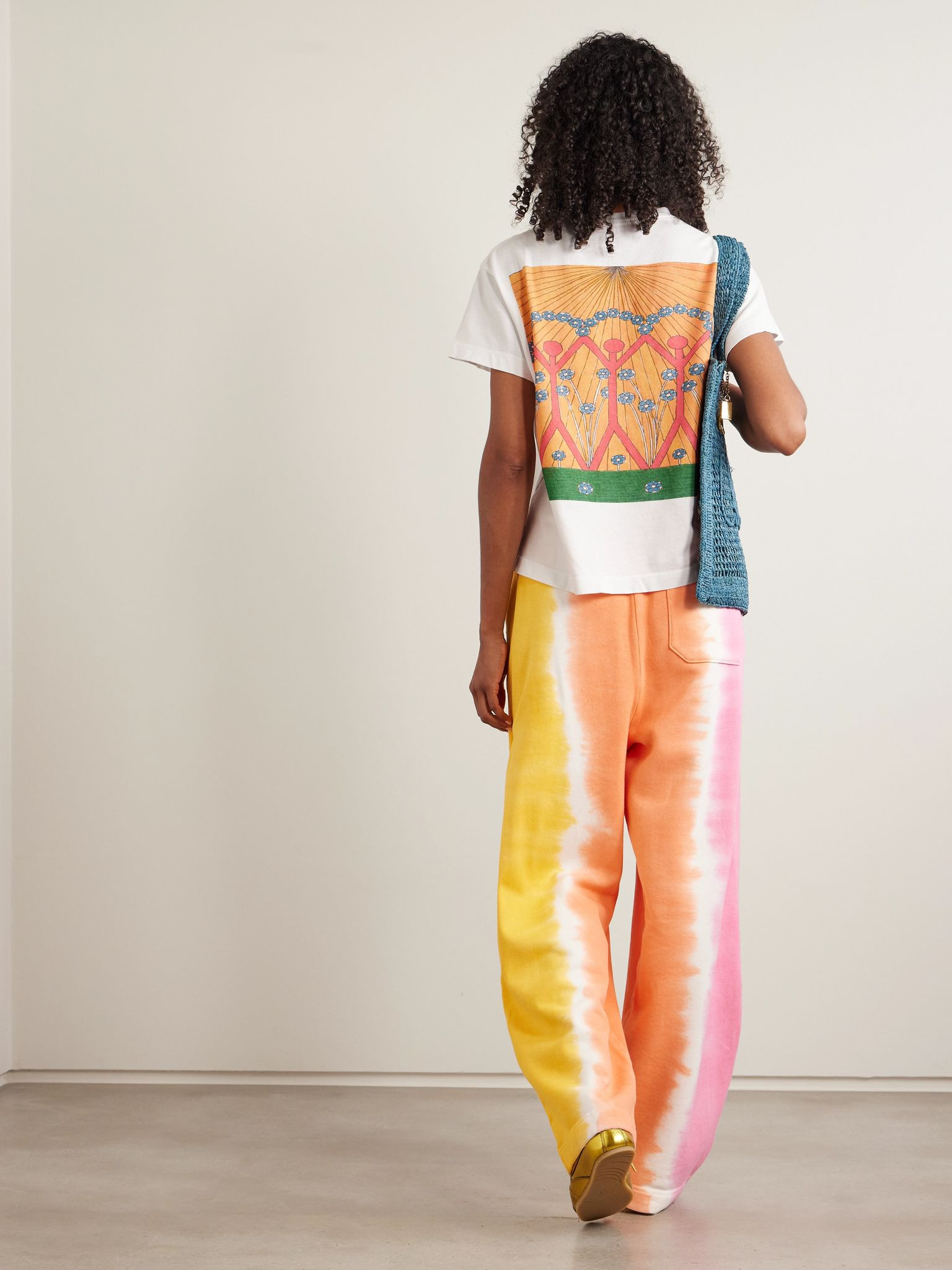 Printed cotton and cashmere-blend jersey T-shirt White - 2