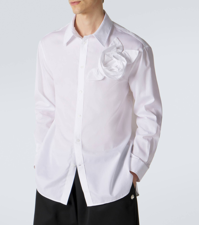 Floral-appliqué cotton poplin shirt 5
