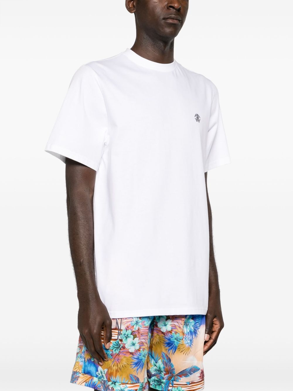 monogram-embroidered cotton T-shirt - 3