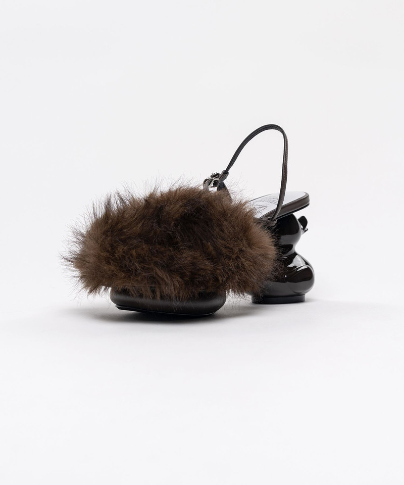 Duck Heel Fur Sandals 9
