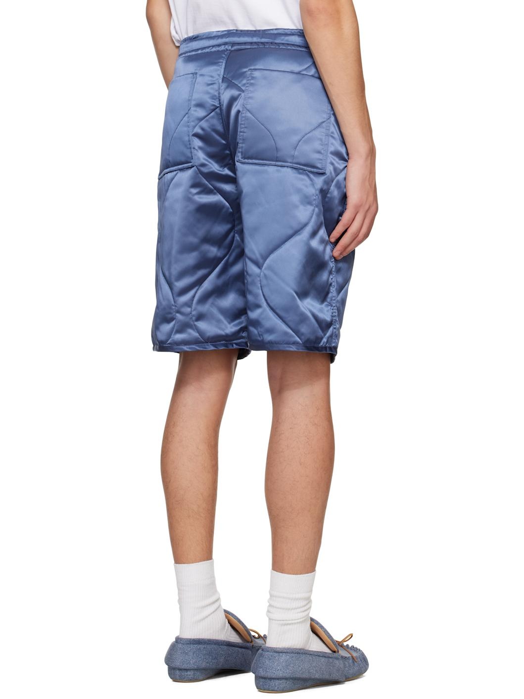 Navy Quilted Shorts - 3