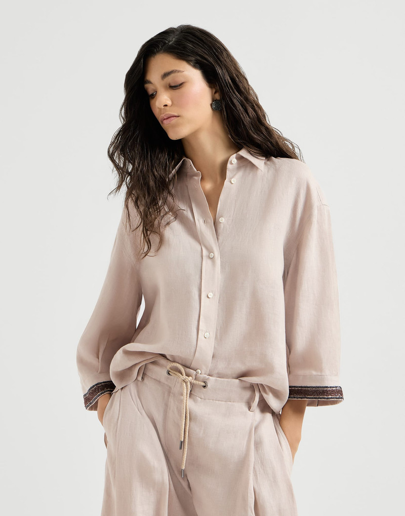 Linen shirt with dazzling cuffs 2